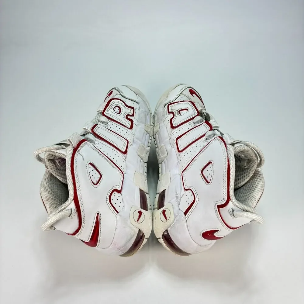 Nike Air More Uptempo White Red Lifestyle Sneaker Shoes DJ5988-100 Youth Size 5Y